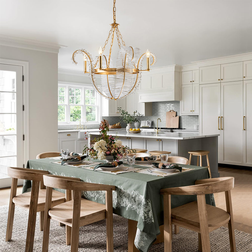 Antique Crystal Floral Chandelier