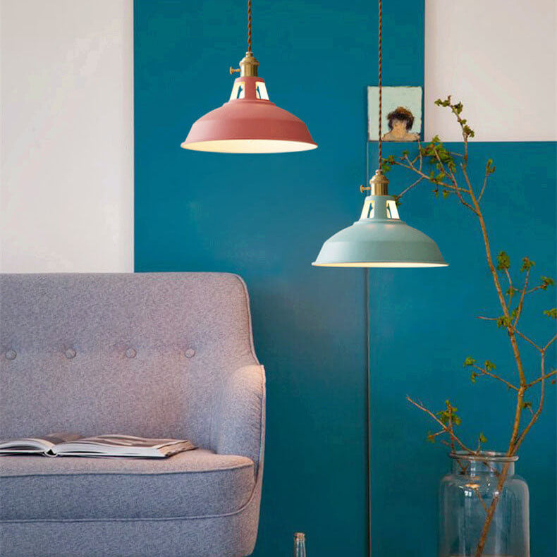 Vintage Industrial Metal Dome Pendant Light