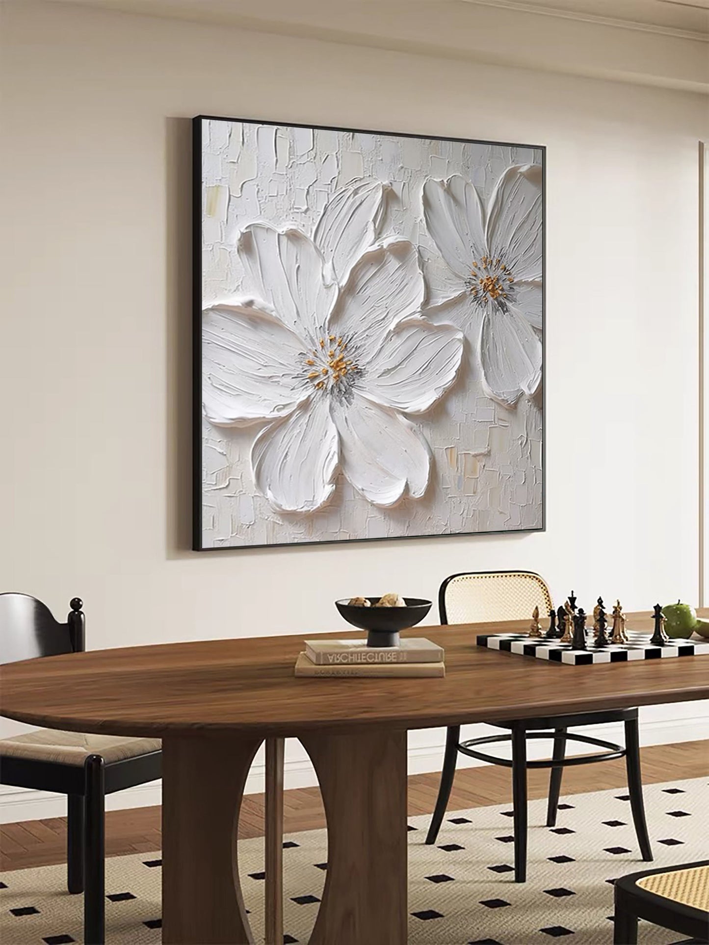 Sculpted Blossom Canvas Painting