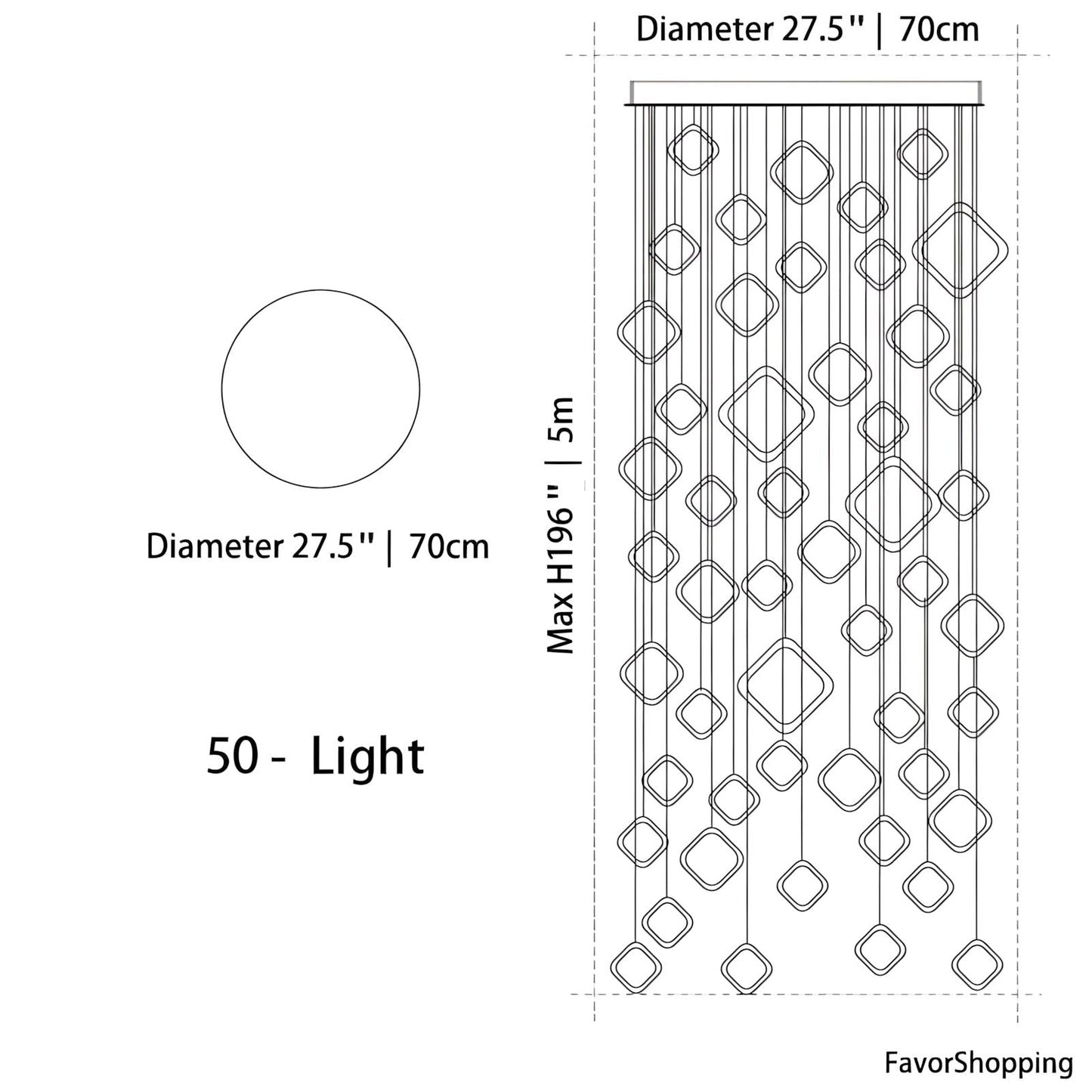 Asymmetrical LED Chandelier