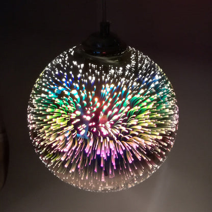 Colorful Firework Glass Globe Pendant Light