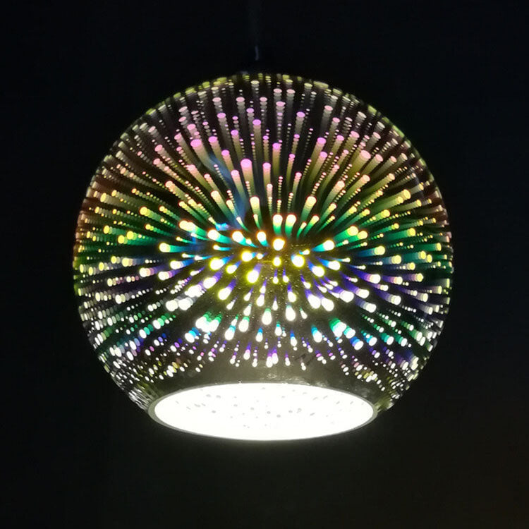 Colorful Firework Glass Globe Pendant Light