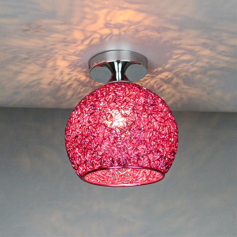 Modern Textured Glass Globe Ceiling Light