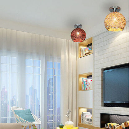 Modern Textured Glass Globe Ceiling Light