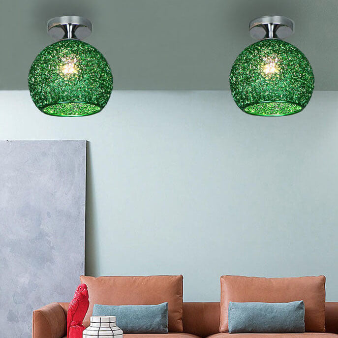 Modern Textured Glass Globe Ceiling Light