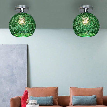 Modern Textured Glass Globe Ceiling Light