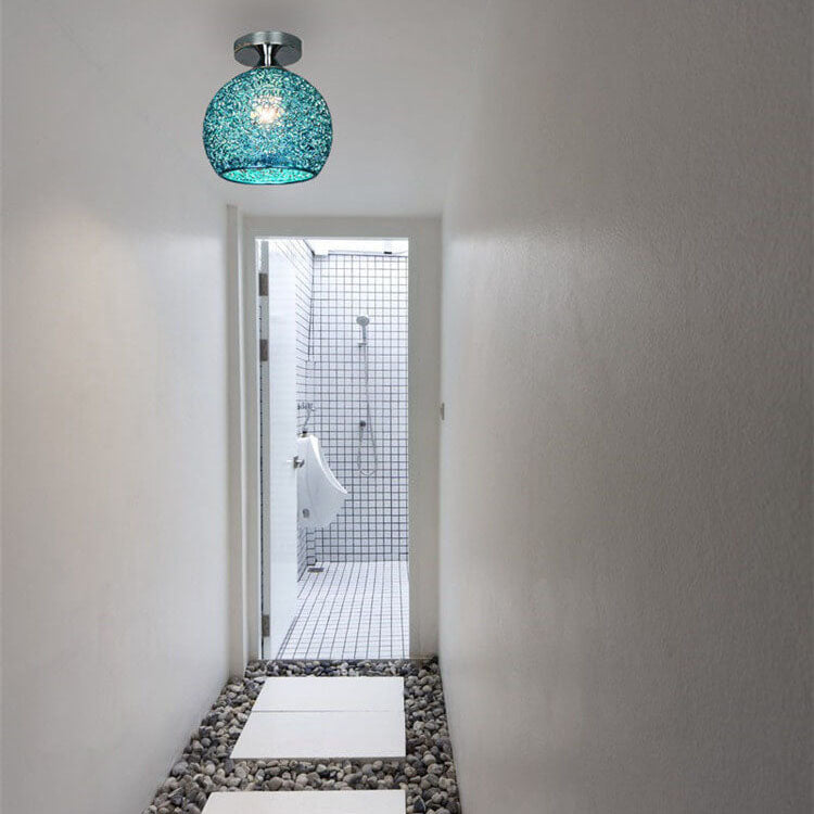Modern Textured Glass Globe Ceiling Light