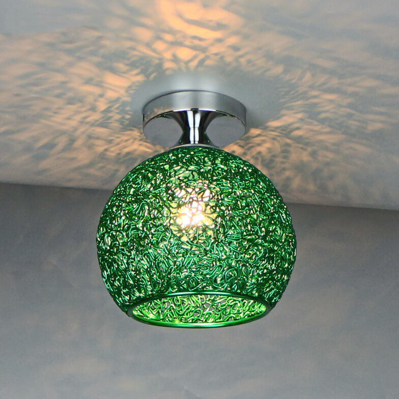 Modern Textured Glass Globe Ceiling Light