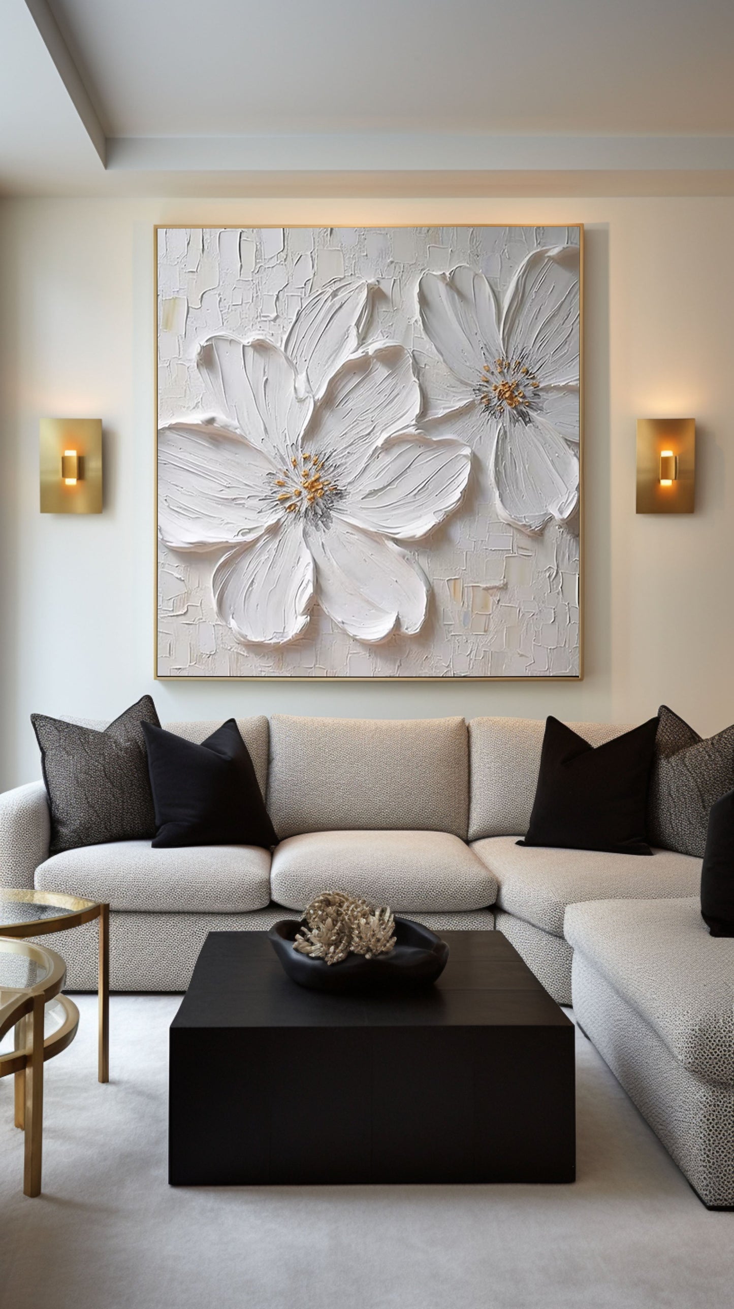 Sculpted Blossom Canvas Painting