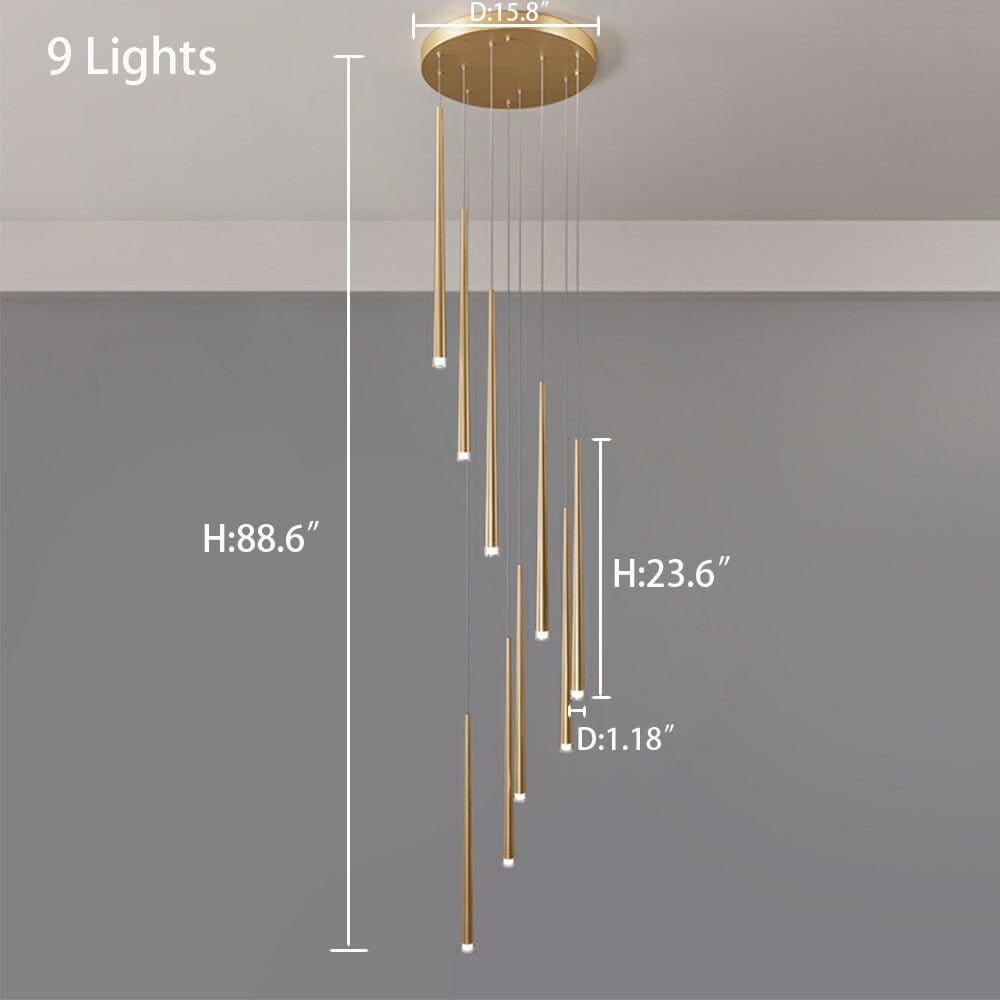 Gold Tube Chandelier