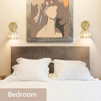 Vintage Brass and Glass Wall Light