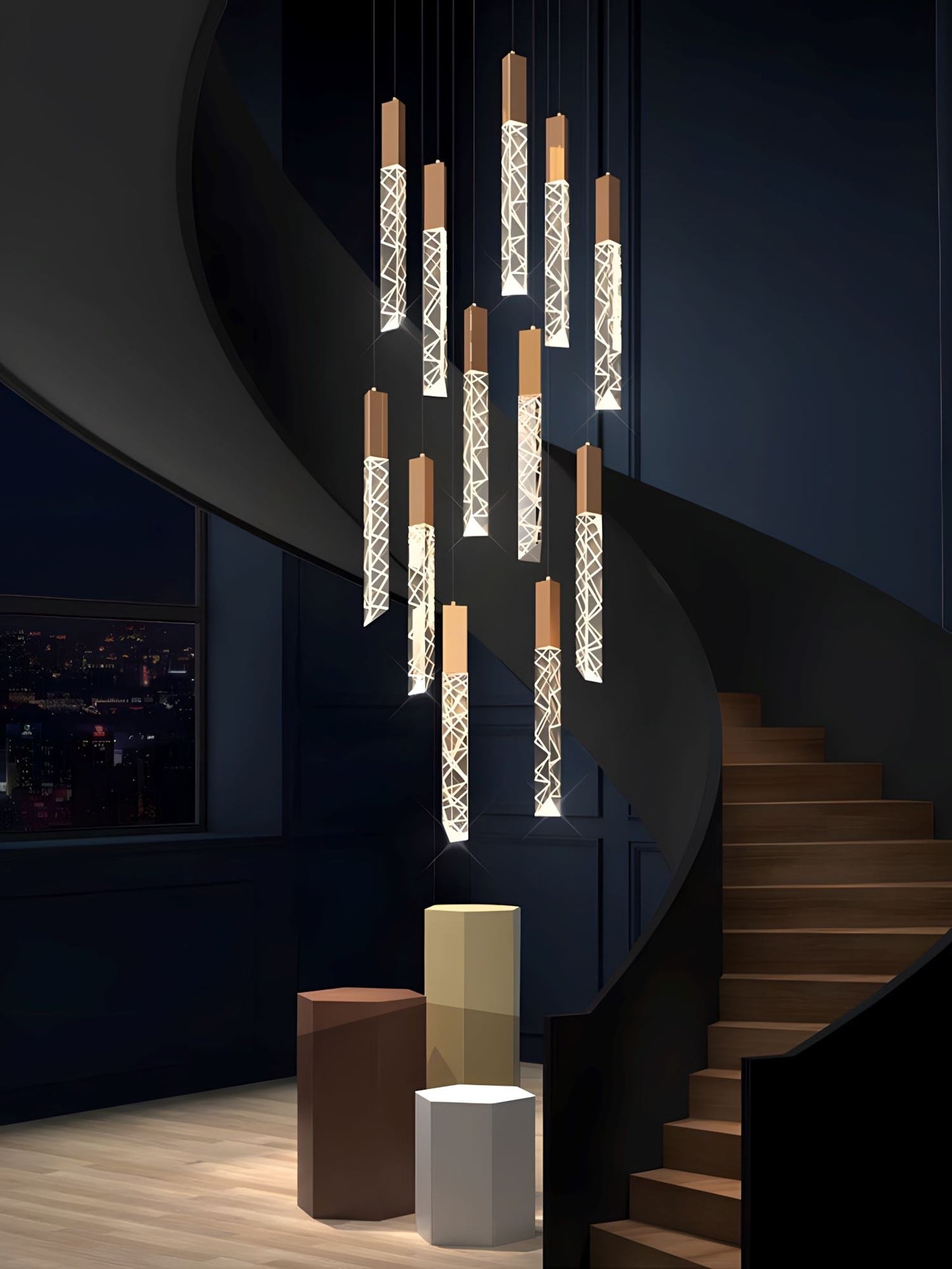 Luminous Cascade Chandelier
