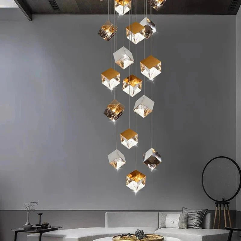 Luma Cube Cascade Chandelier