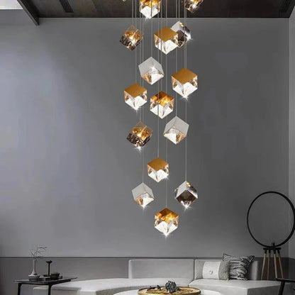 Luma Cube Cascade Chandelier