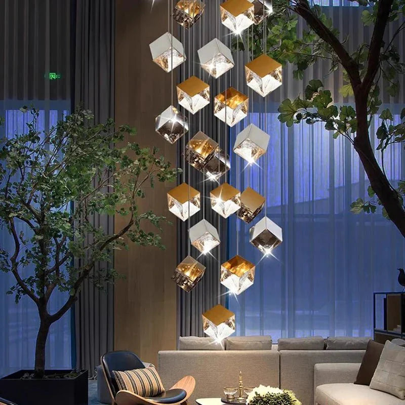 Luma Cube Cascade Chandelier