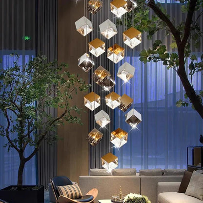 Luma Cube Cascade Chandelier