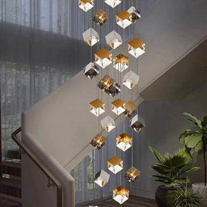 Luma Cube Cascade Chandelier