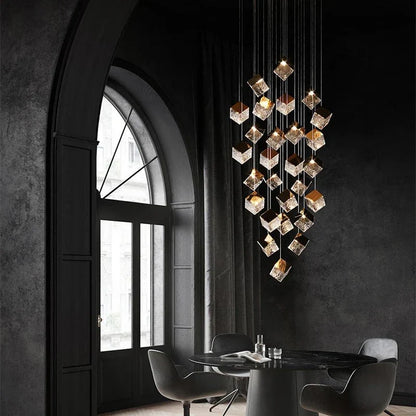 Luma Cube Cascade Chandelier