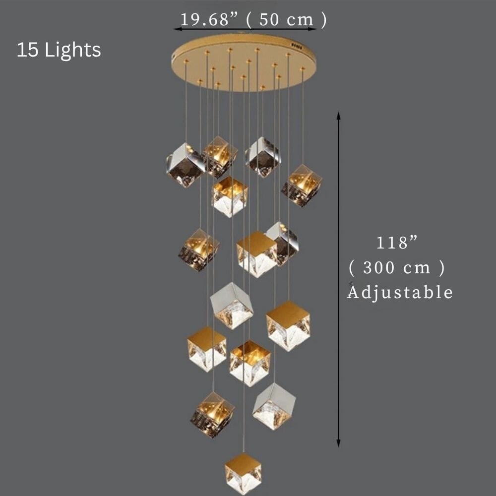 Luma Cube Cascade Chandelier