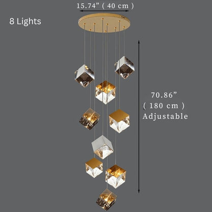 Luma Cube Cascade Chandelier