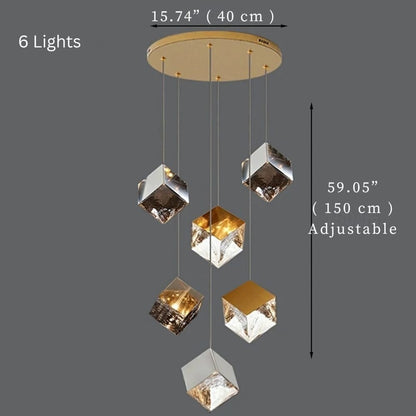 Luma Cube Cascade Chandelier
