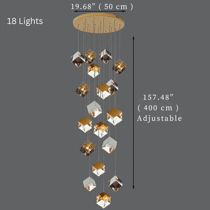 Luma Cube Cascade Chandelier