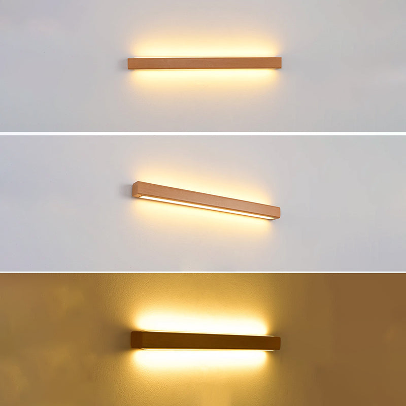 Slim Wooden LED Linear Wall Light