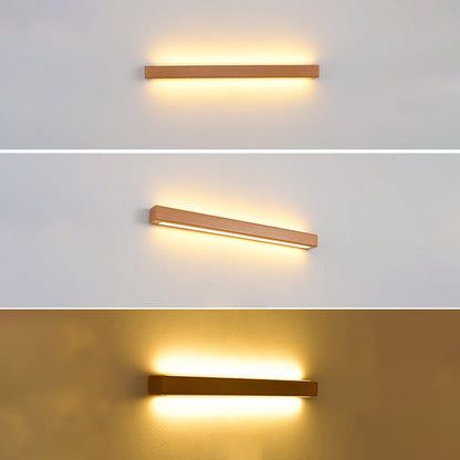 Slim Wooden LED Linear Wall Light