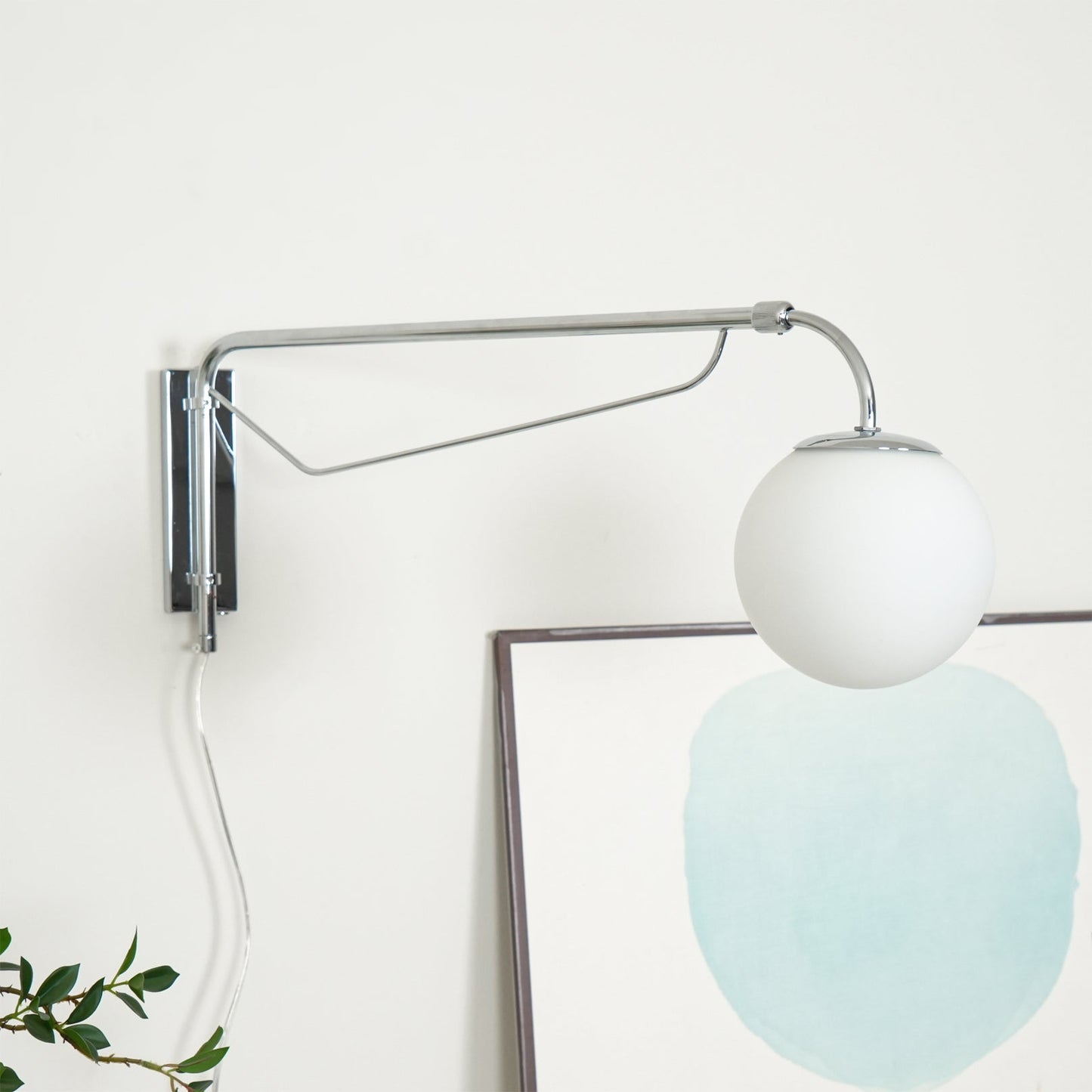 Adjustable Arm Plug-In Wall Light