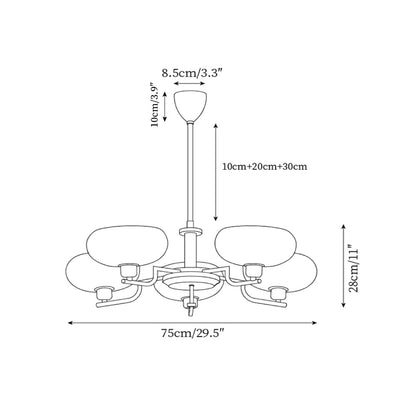 Modern Globe Brass Chandelier