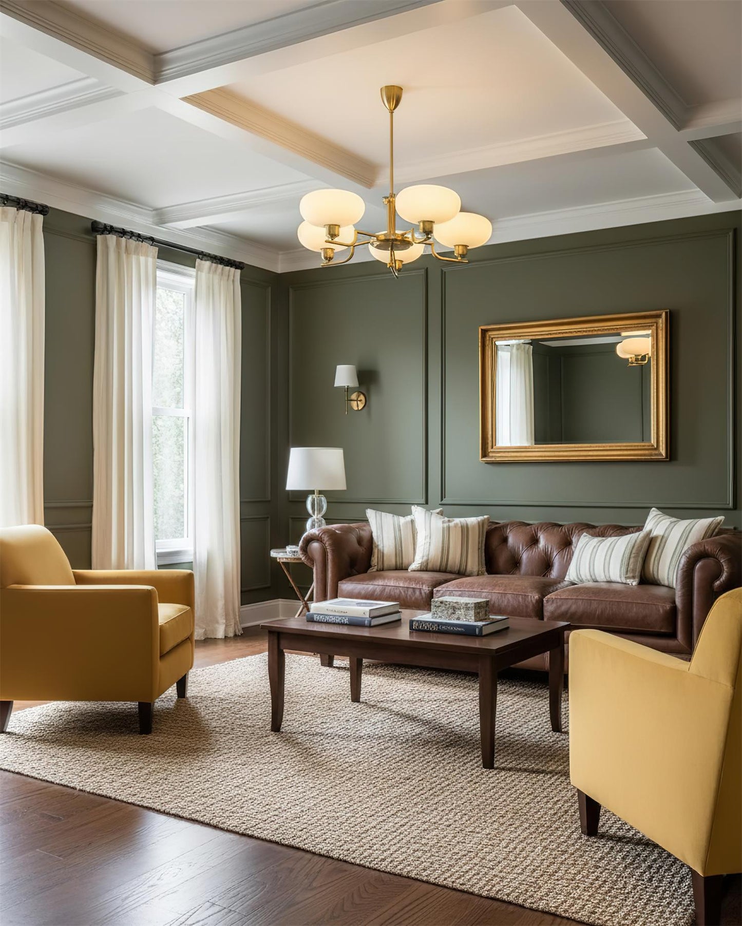 Modern Globe Brass Chandelier