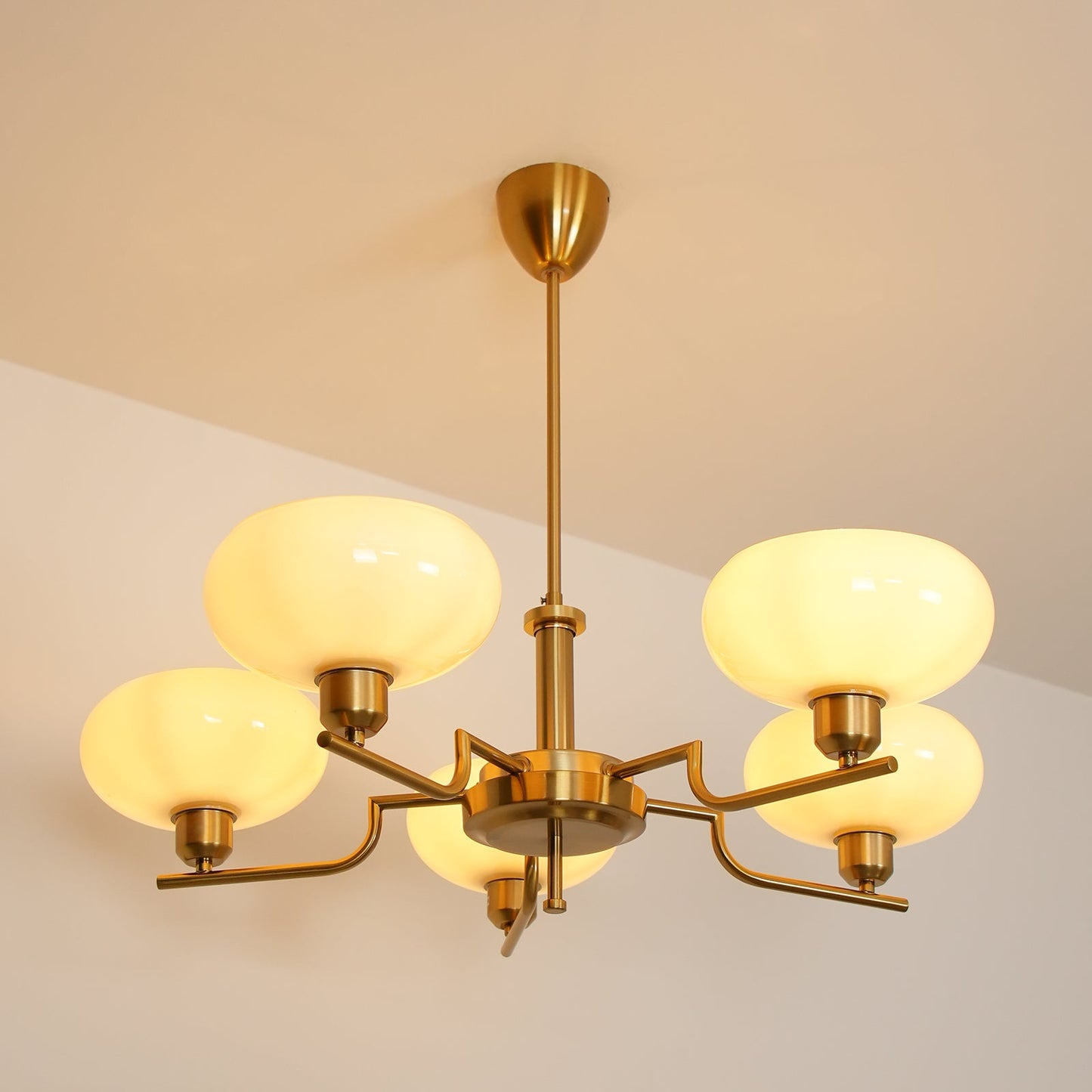 Modern Globe Brass Chandelier