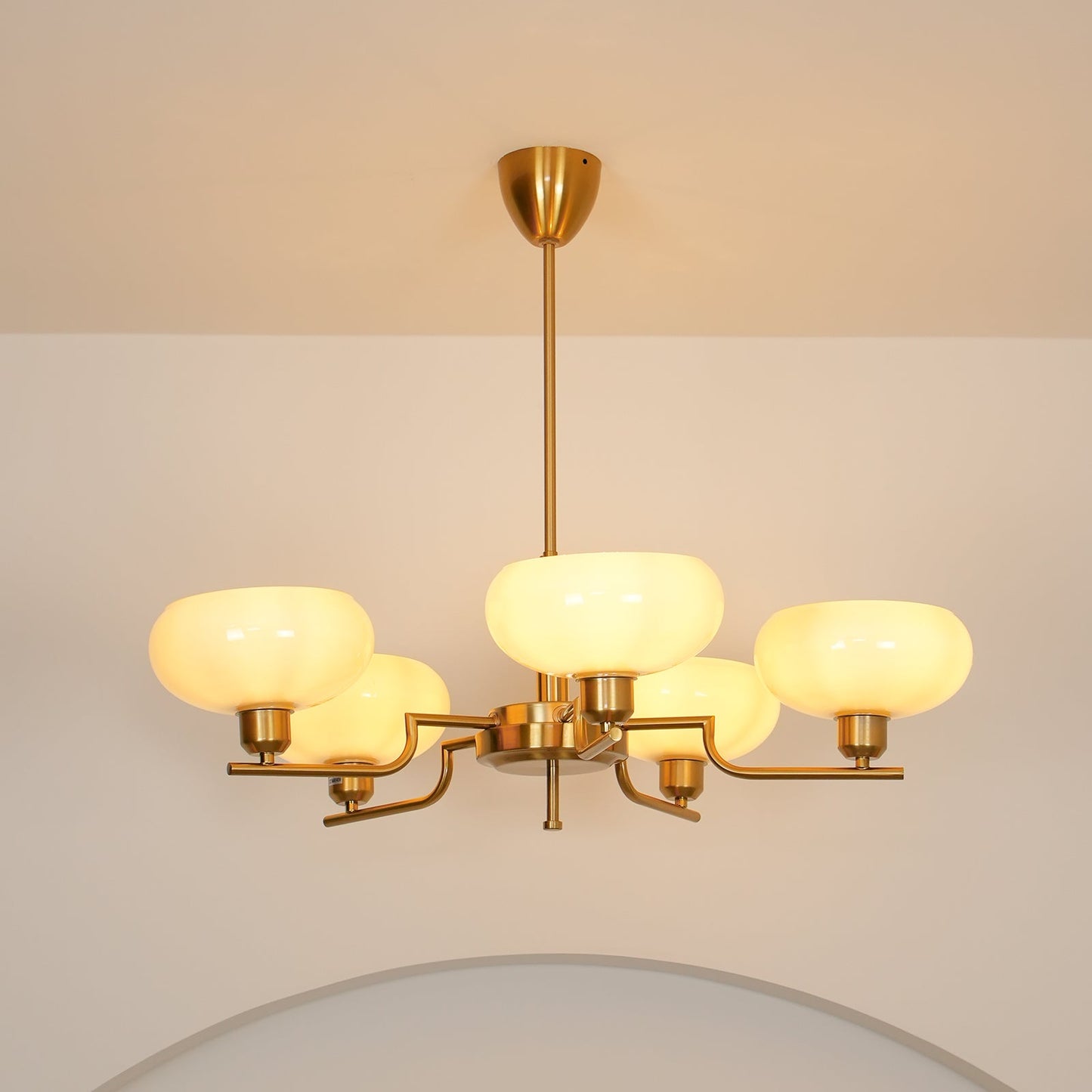Modern Globe Brass Chandelier