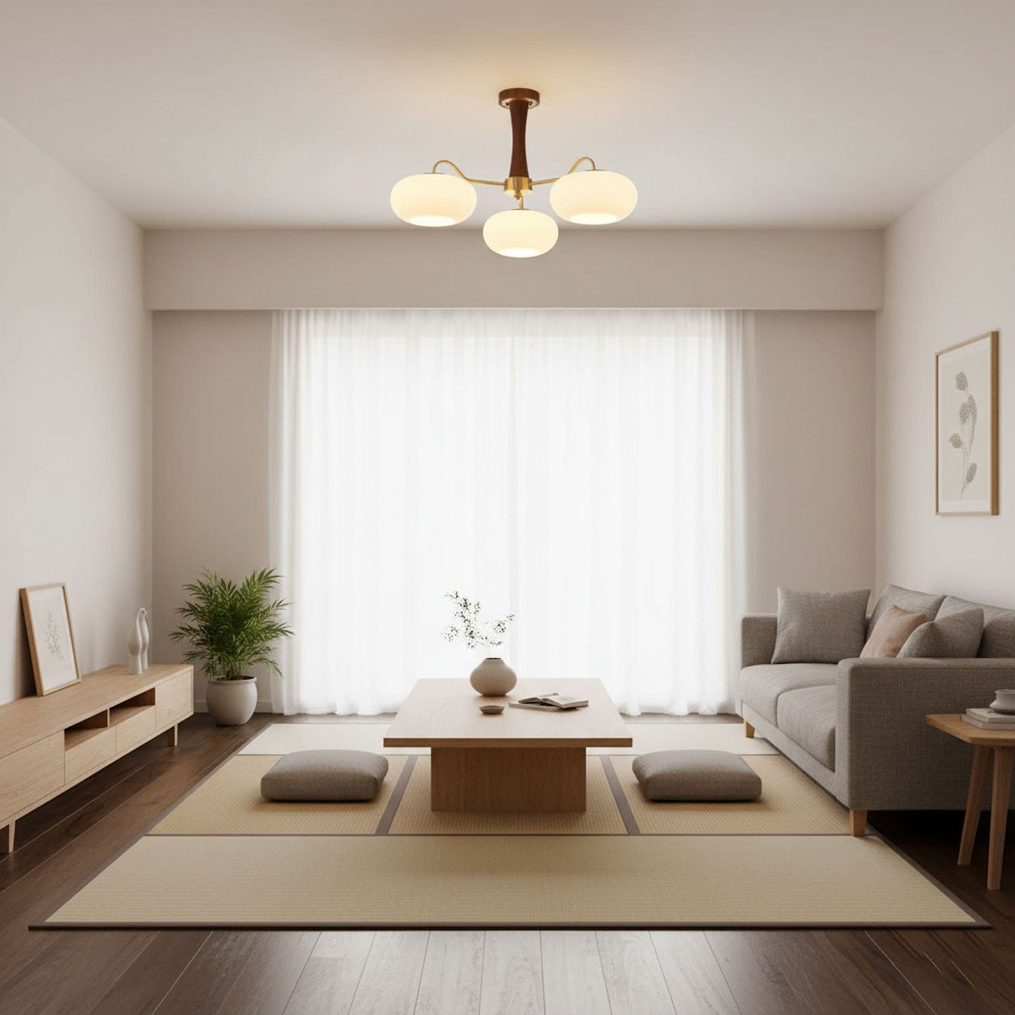 Wooden Brass Chandelier