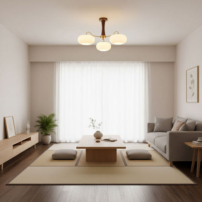 Wooden Brass Chandelier