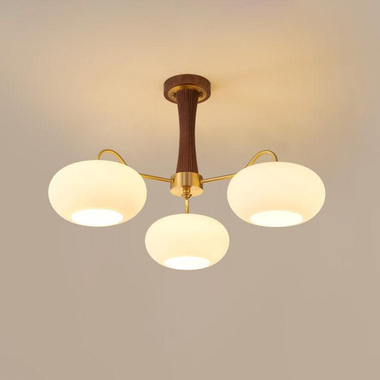 Walnut Globe Ceiling Light
