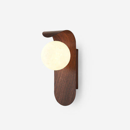 Curved Wood Globe Wall Sconce