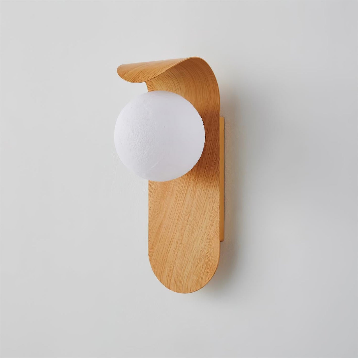 Curved Wood Globe Wall Sconce