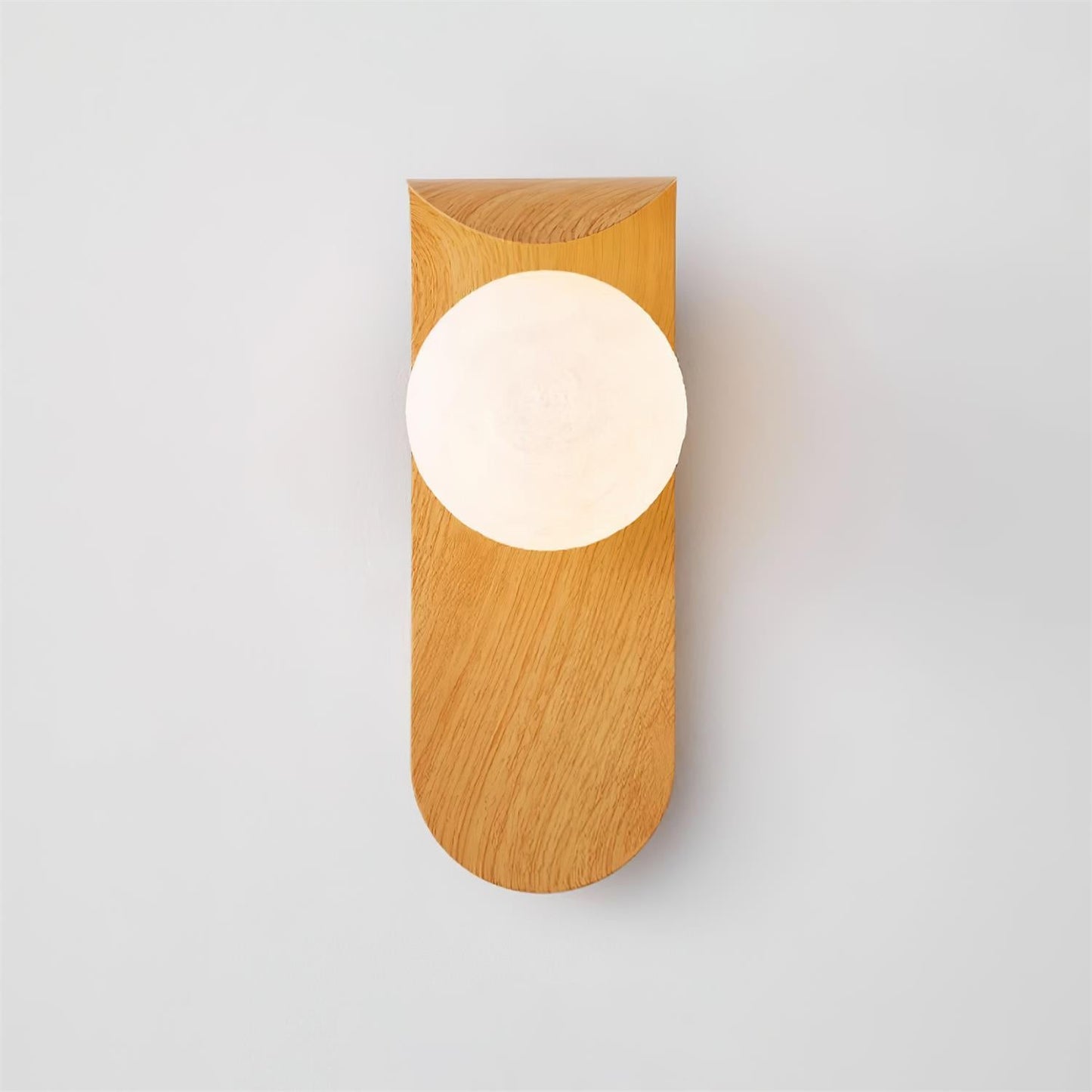 Curved Wood Globe Wall Sconce