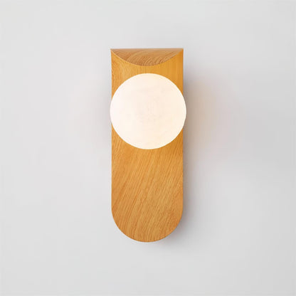 Curved Wood Globe Wall Sconce