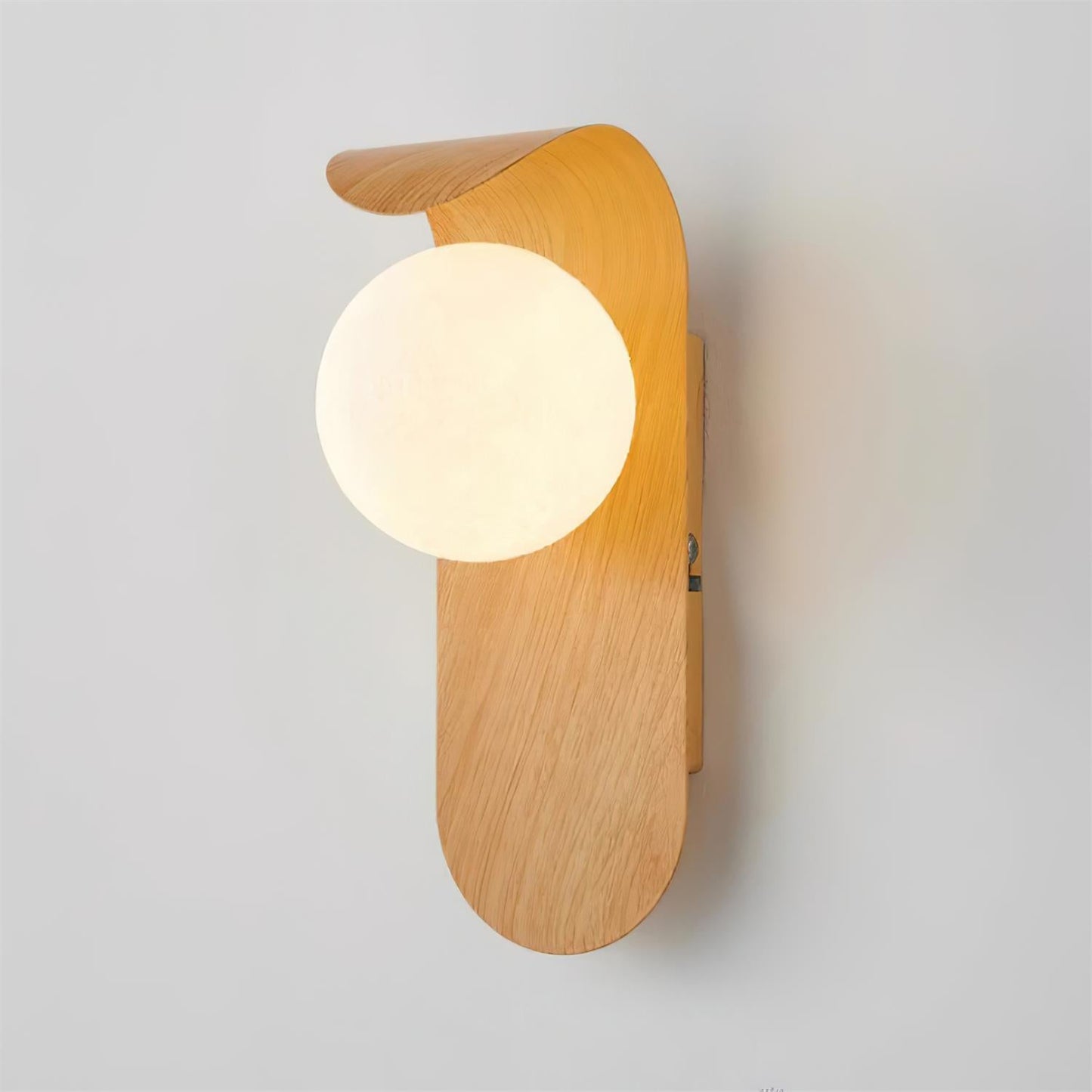 Curved Wood Globe Wall Sconce
