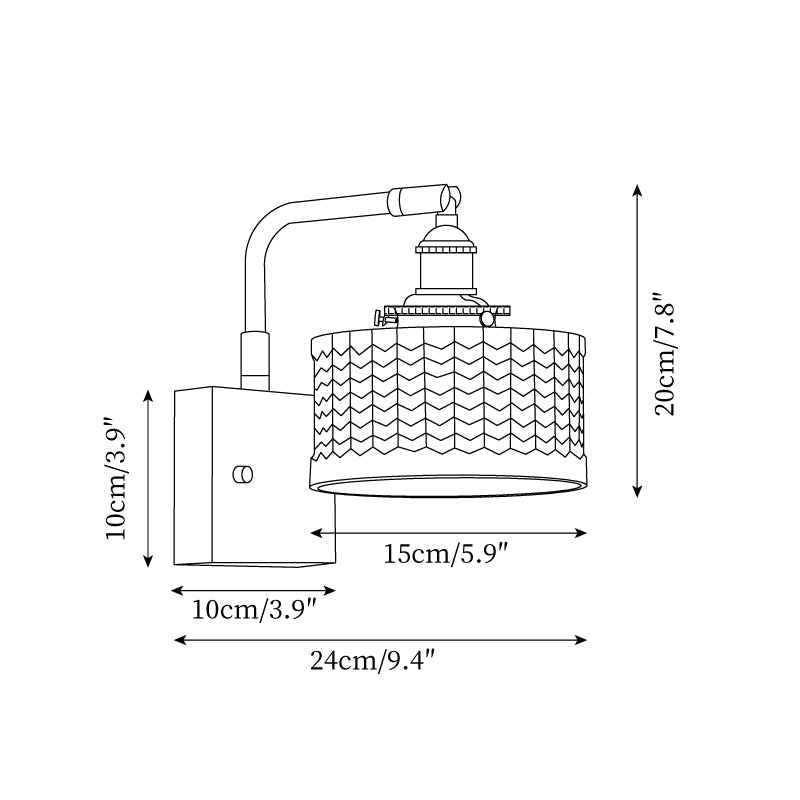 Vintage Textured Glass Wall Lamp