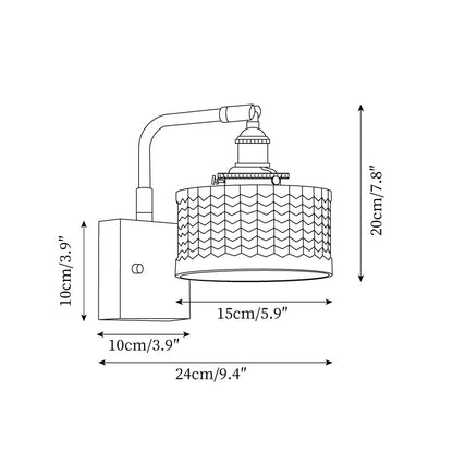 Vintage Textured Glass Wall Lamp