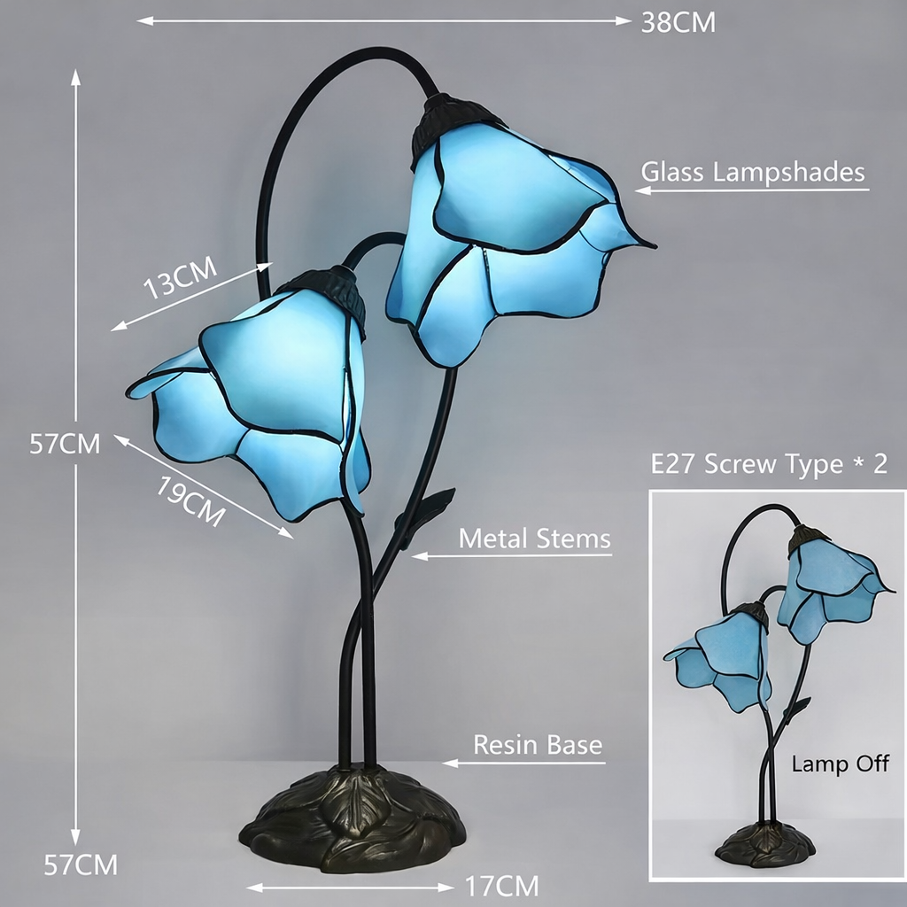 Floriva Lotus Twin Flower Table Lamp