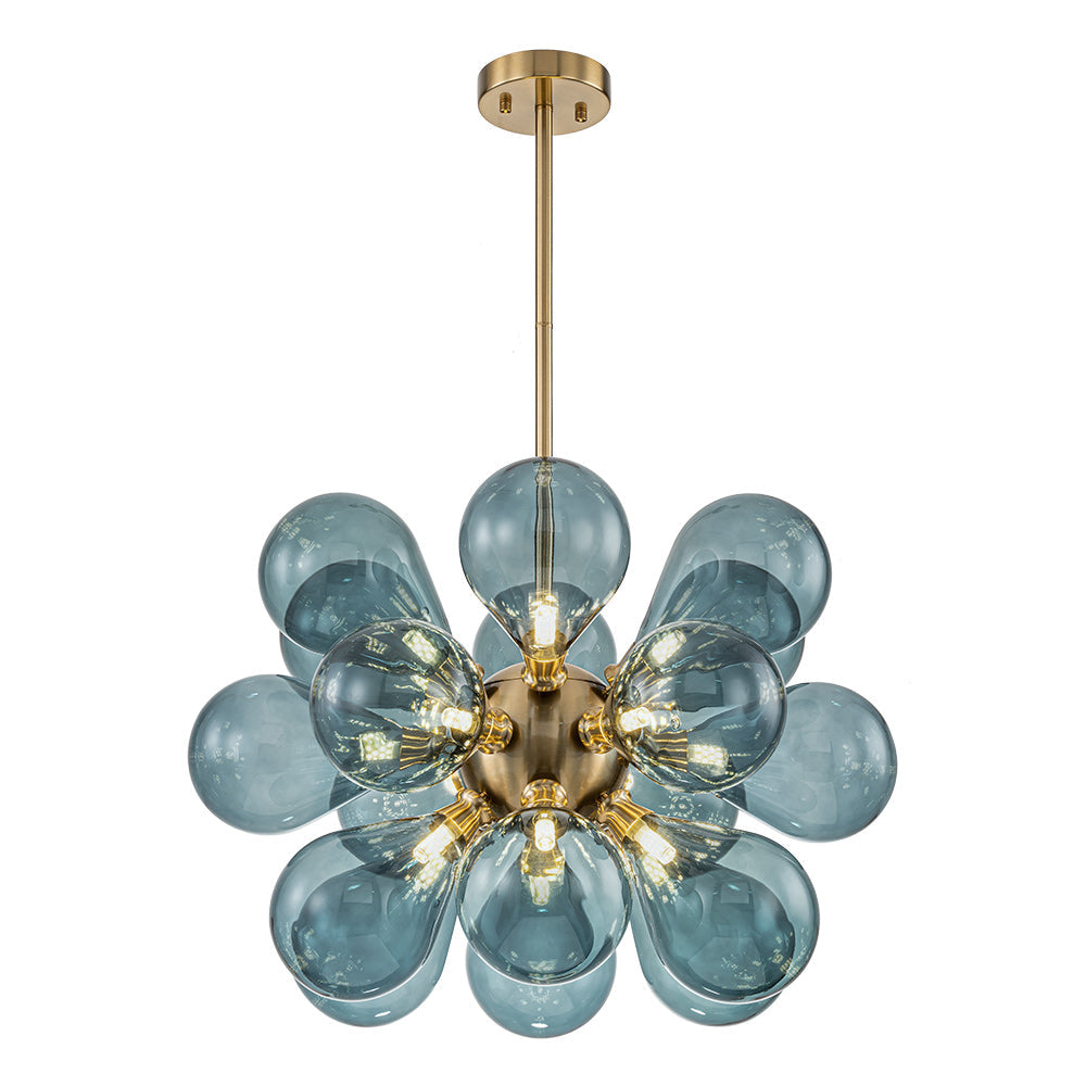 Blue Glass Bubble Chandelier