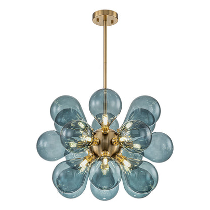 Blue Glass Bubble Chandelier