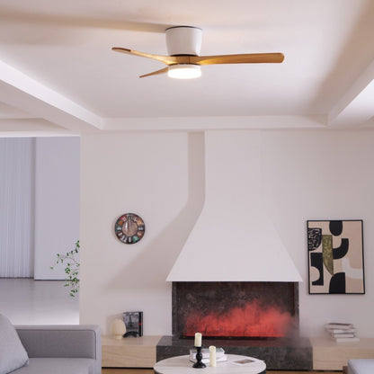 Modern Wooden LED Ceiling Fan Light