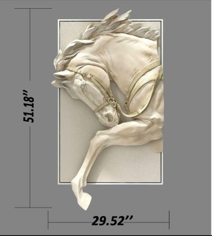 3D Horse Relief Wall Art