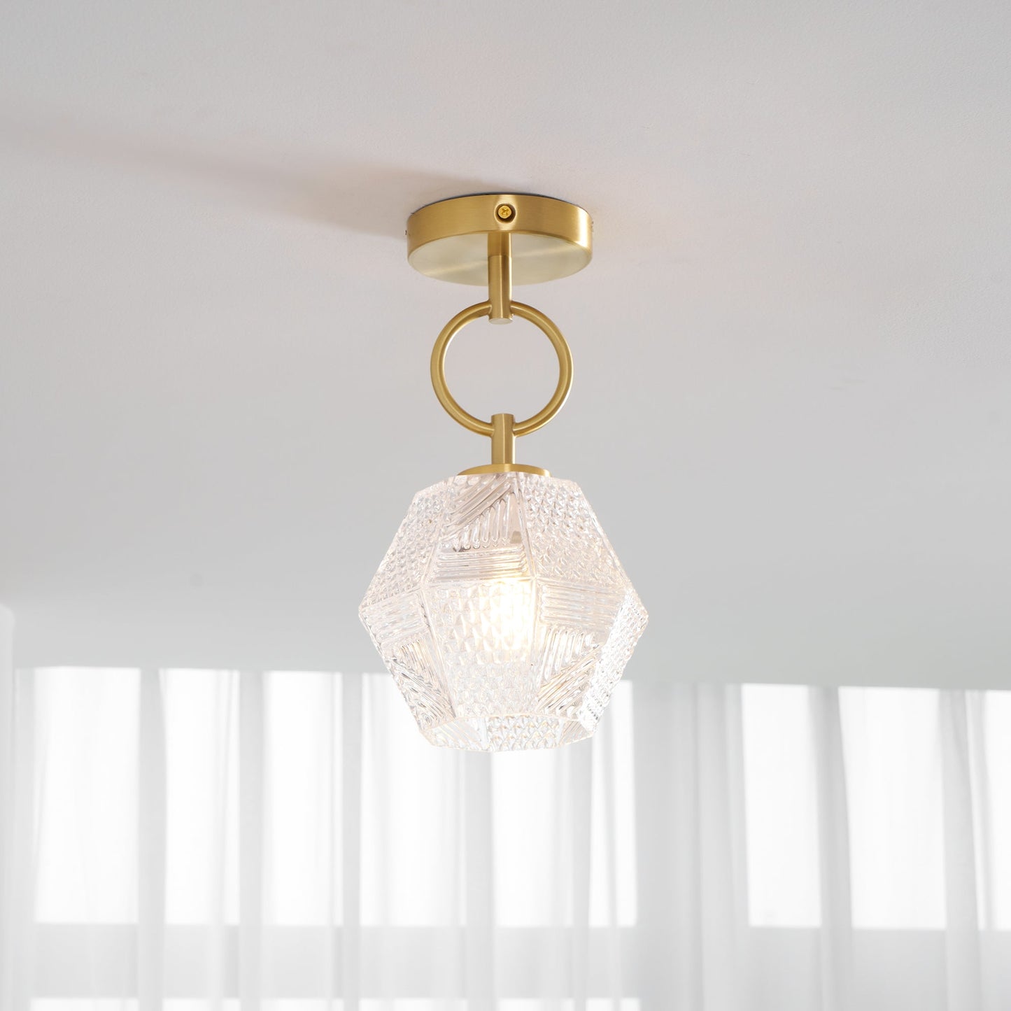 Art Deco Diamond Glass Ceiling Light