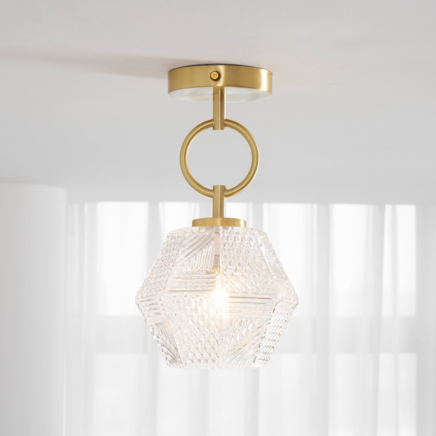 Art Deco Diamond Glass Ceiling Light